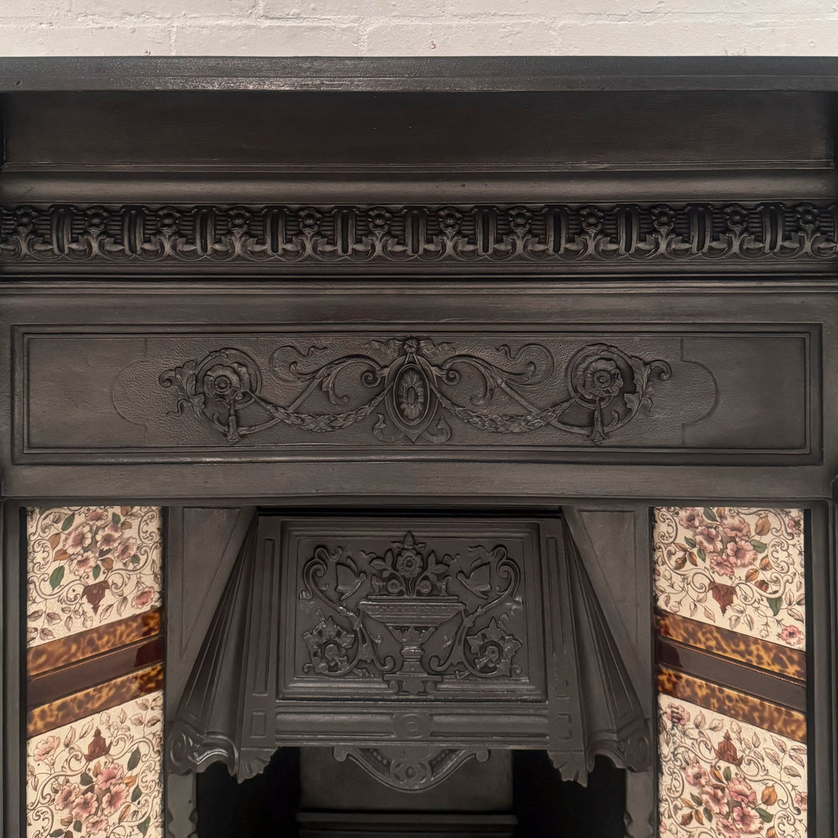 Antique Victorian Cast Iron Tiled Combination Fireplace | The Architectural Forum