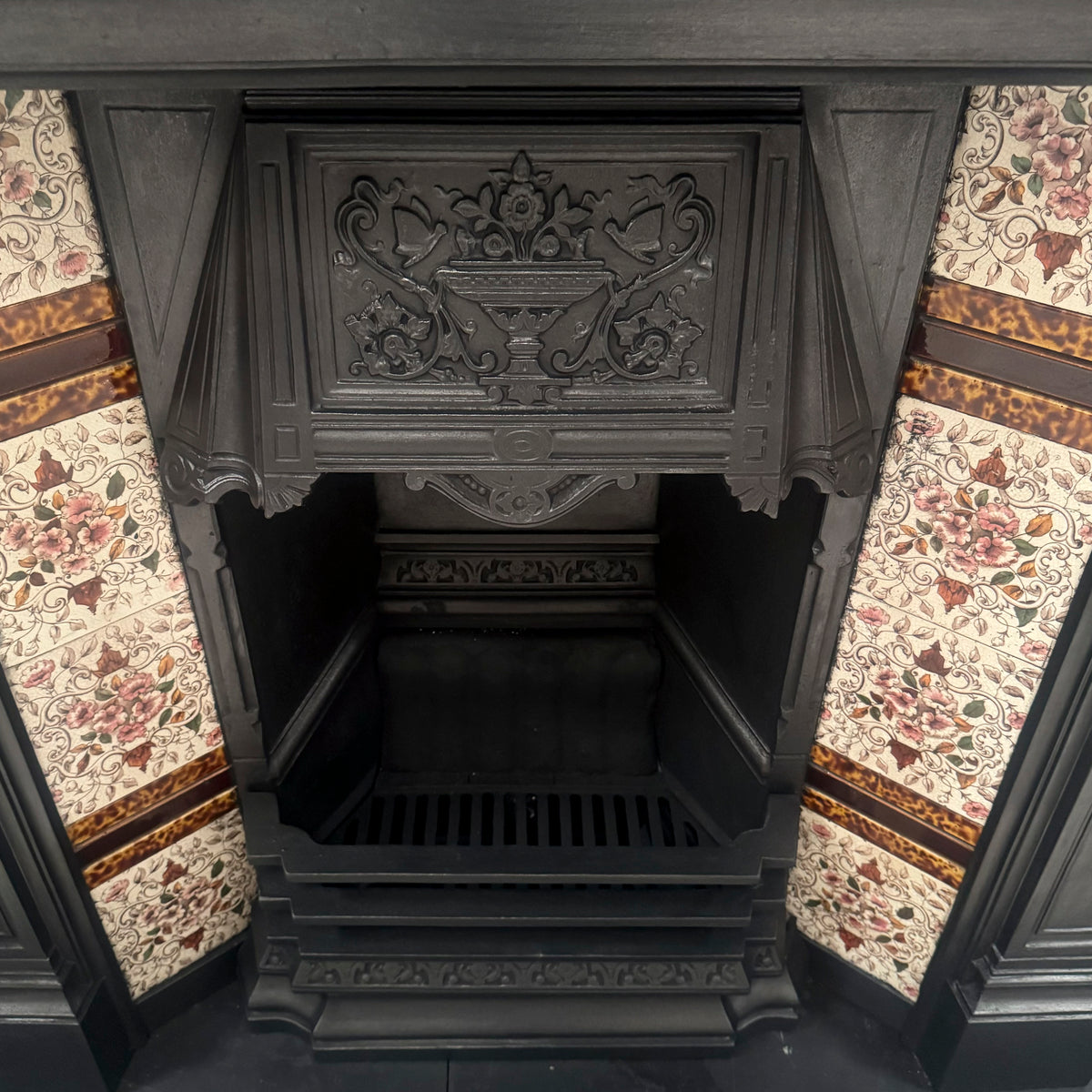 Antique Victorian Cast Iron Tiled Combination Fireplace | The Architectural Forum