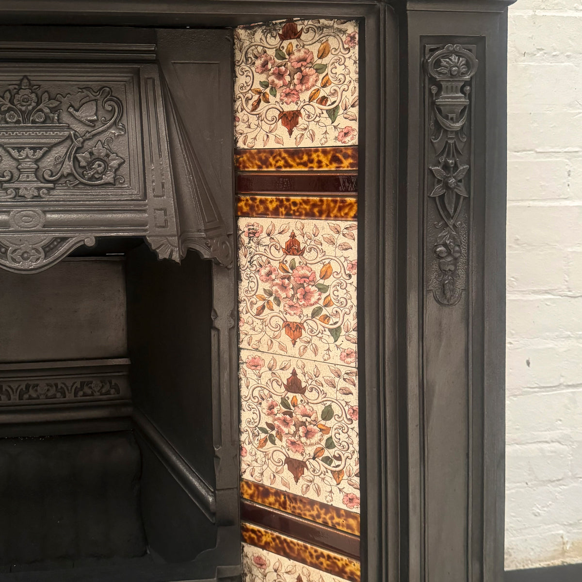 Antique Victorian Cast Iron Tiled Combination Fireplace | The Architectural Forum