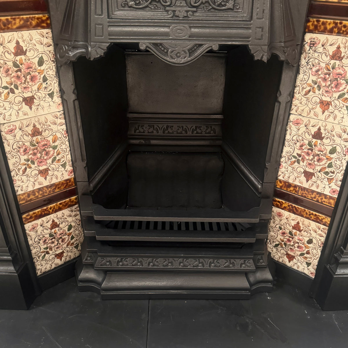 Antique Victorian Cast Iron Tiled Combination Fireplace | The Architectural Forum