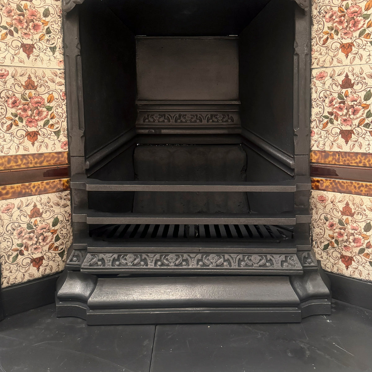 Antique Victorian Cast Iron Tiled Combination Fireplace | The Architectural Forum