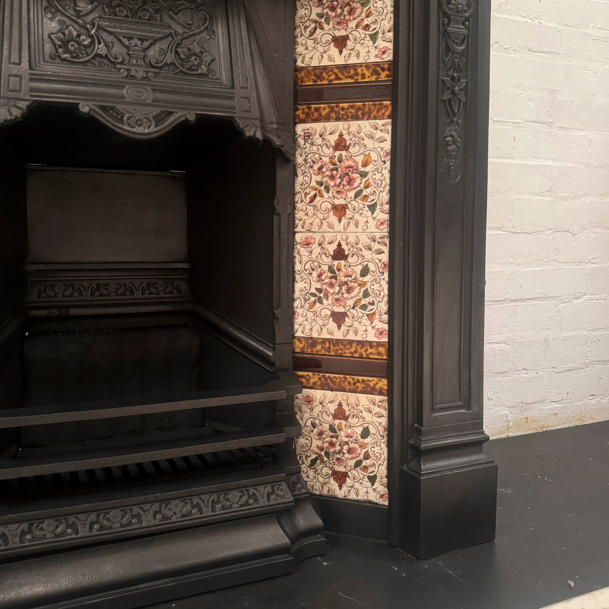 Antique Victorian Cast Iron Tiled Combination Fireplace | The Architectural Forum