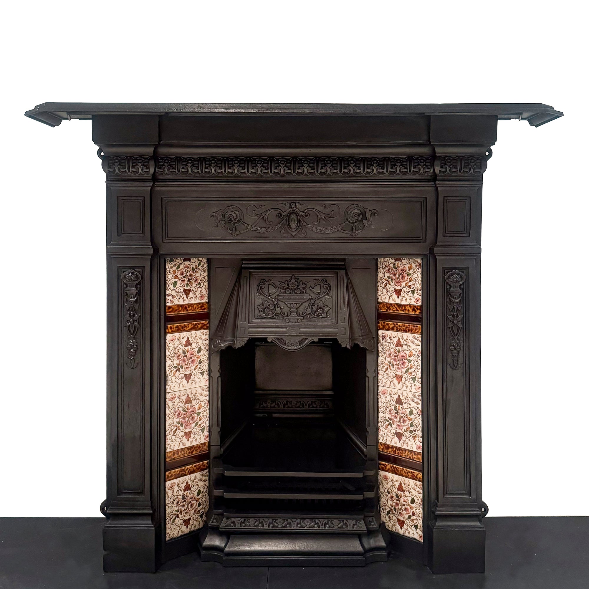 Antique Victorian Cast Iron Tiled Combination Fireplace | The Architectural Forum