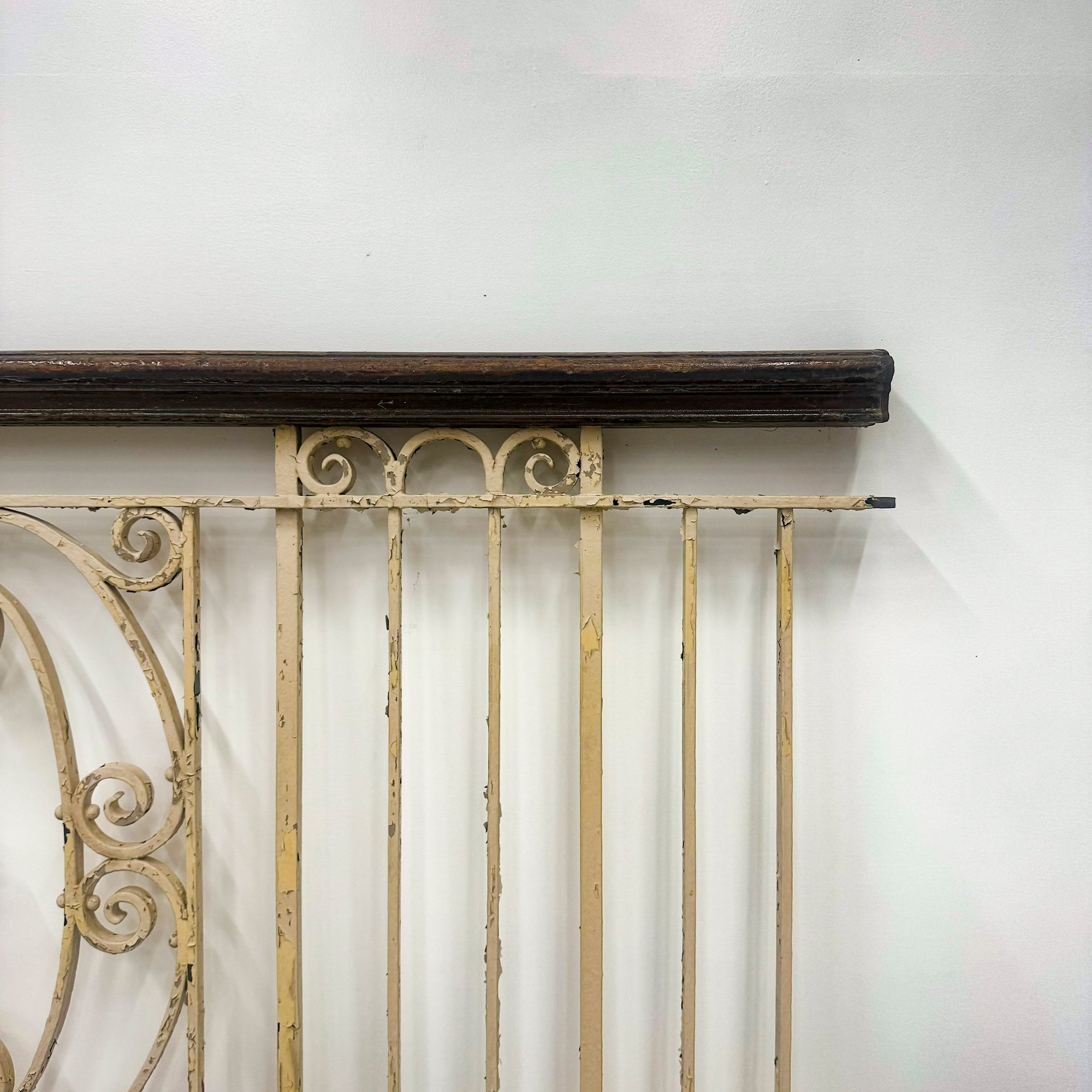 Reclaimed Wrought Iron Railing with Mahogany Hand Rail - 10m in Length | The Architectural Forum