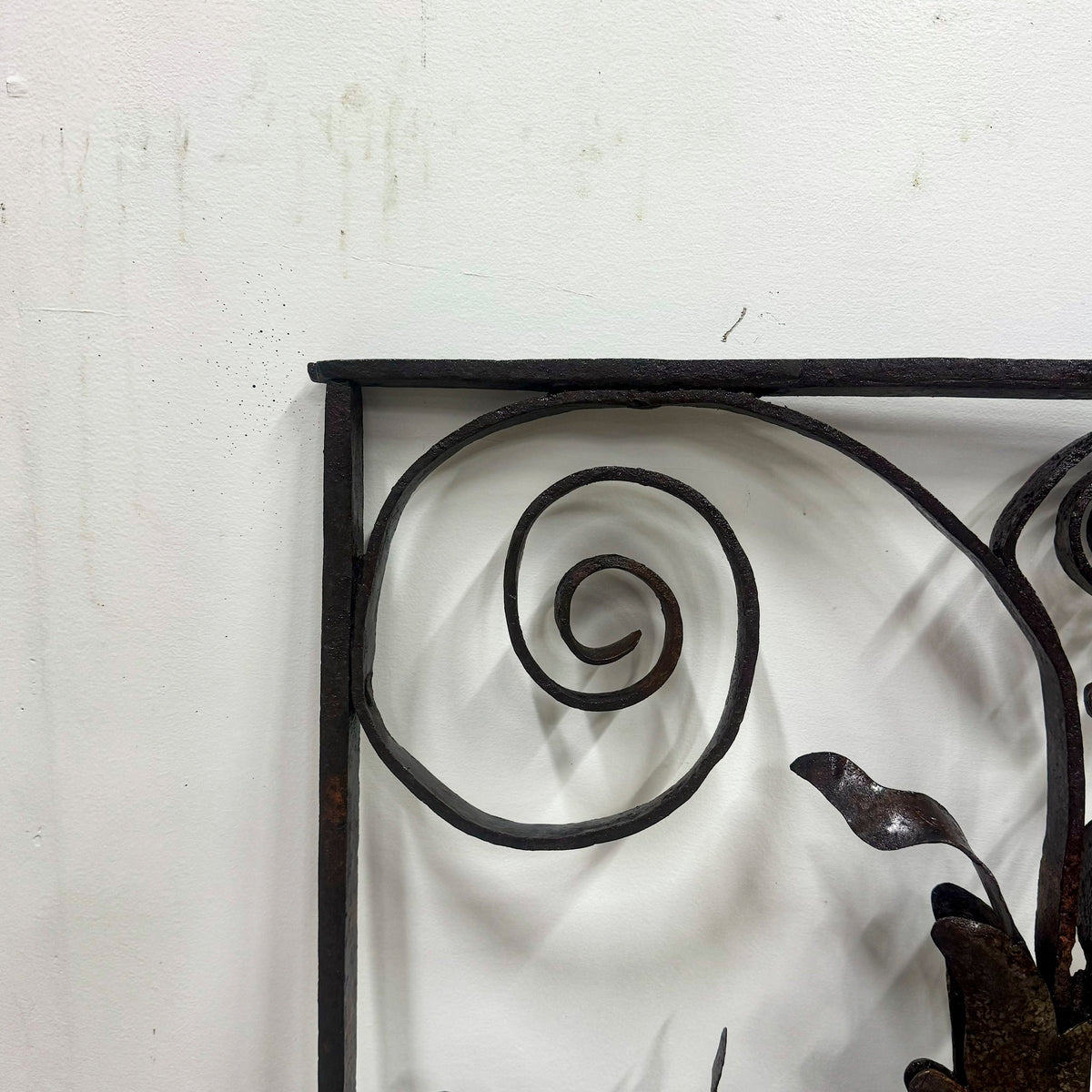 Pair of Antique Wrought Iron Swirling Floral Brackets | The Architectural Forum