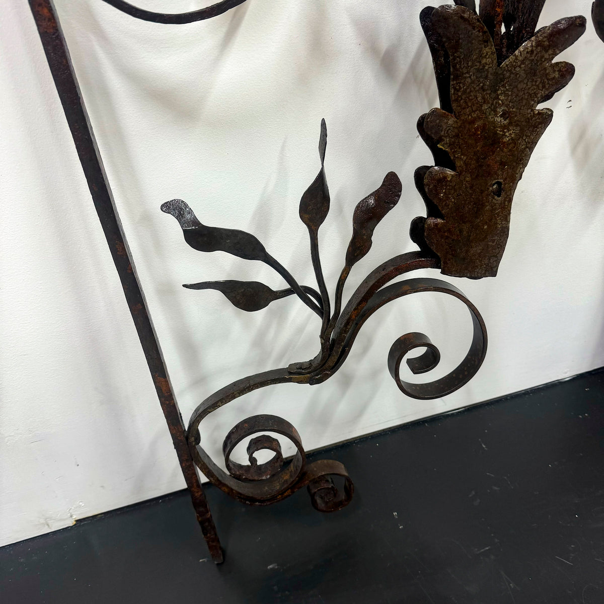 Pair of Antique Wrought Iron Swirling Floral Brackets | The Architectural Forum