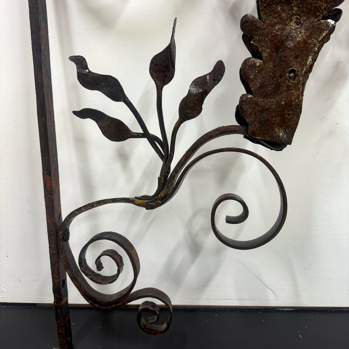 Pair of Antique Wrought Iron Swirling Floral Brackets | The Architectural Forum