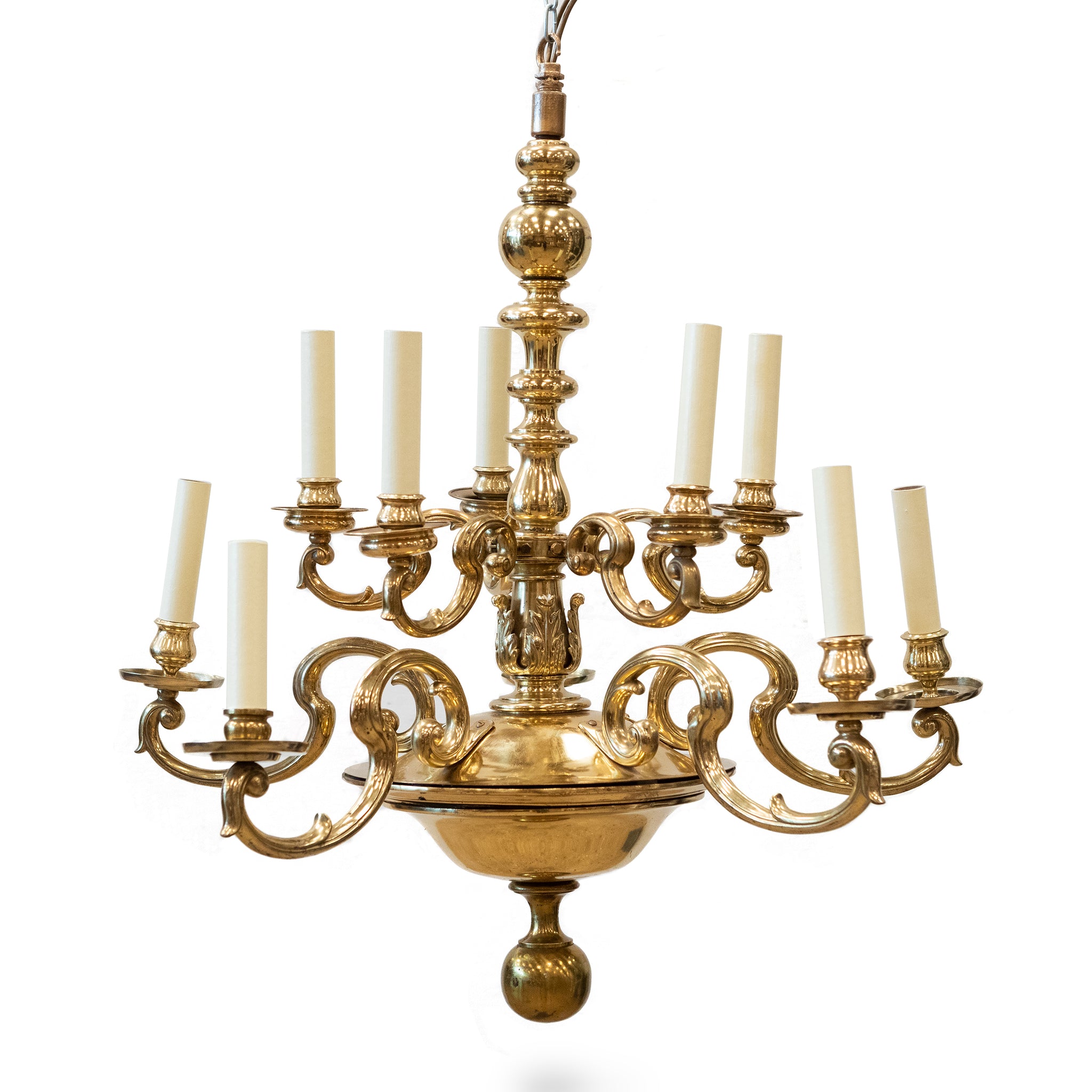 Large Reclaimed Brass Chandelier  12 Arm - The Architectural Forum